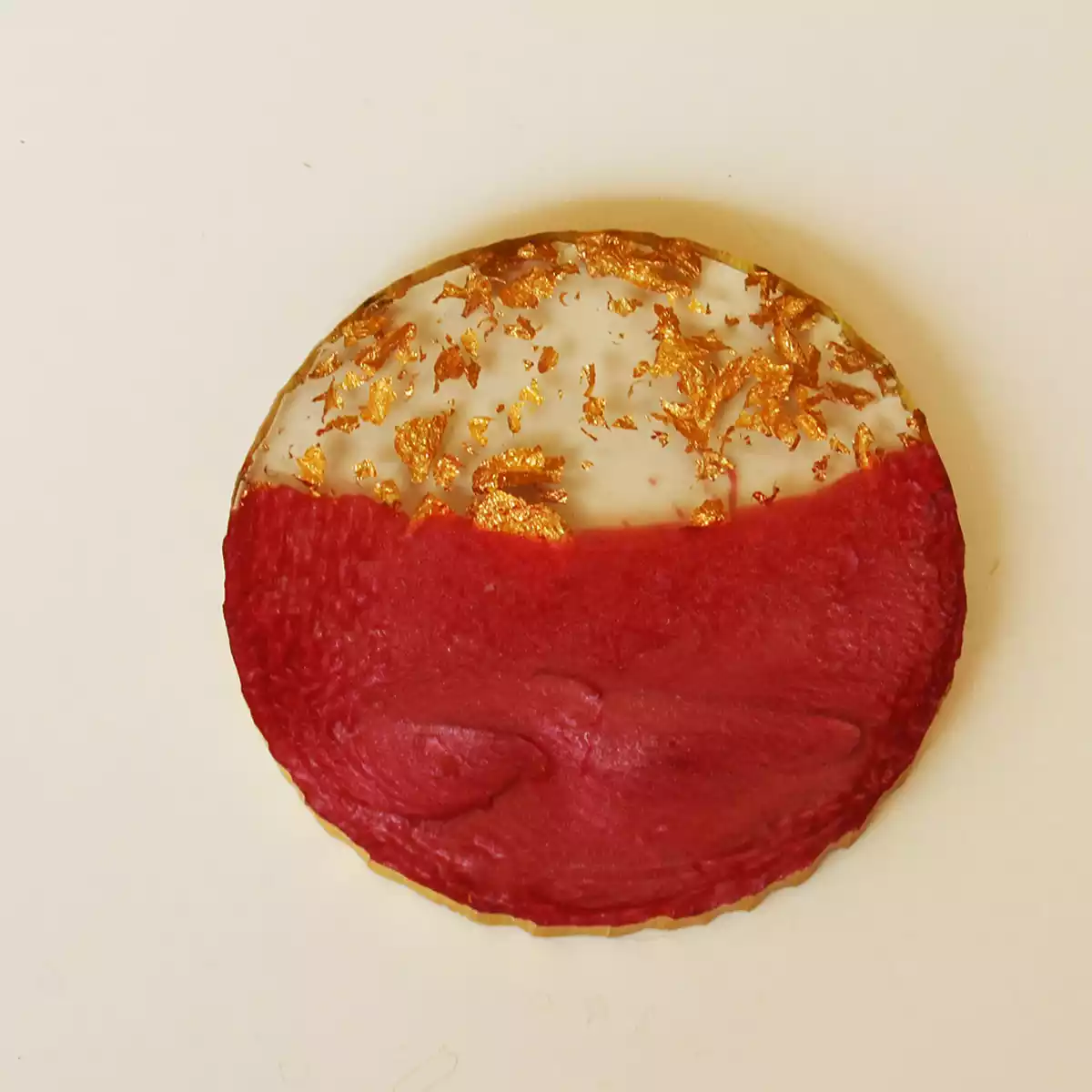 Round Crimson Red Transy Resin Coaster