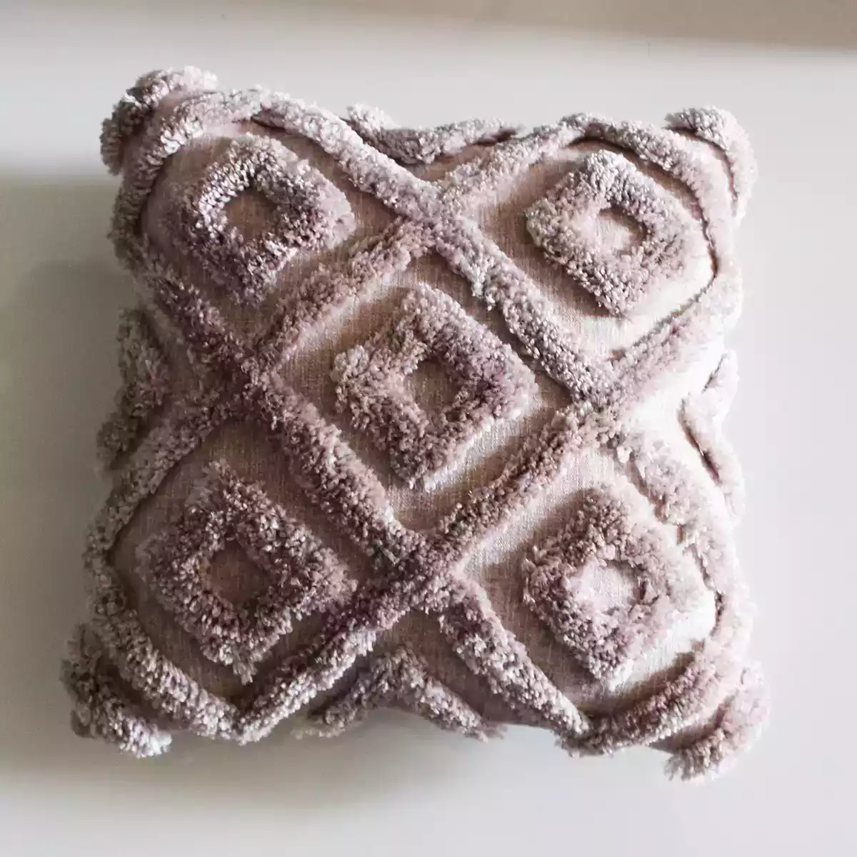 Morocco Tufted Tan Brown Cushion Cover
