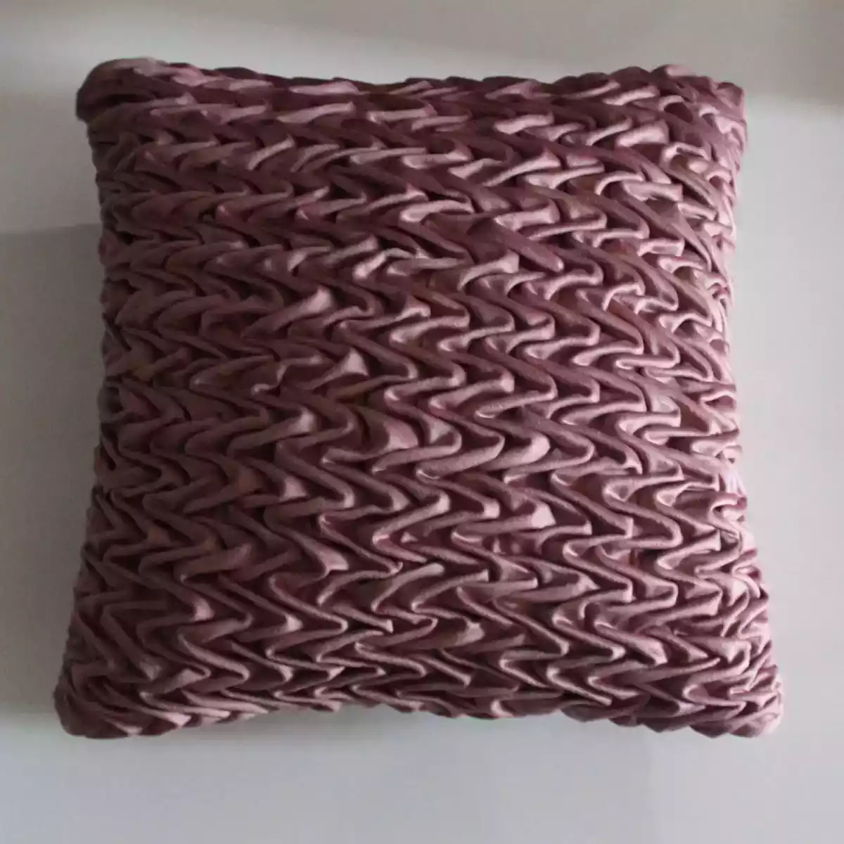 Corded Wavy Suede Rusty Pink Cushion Cover