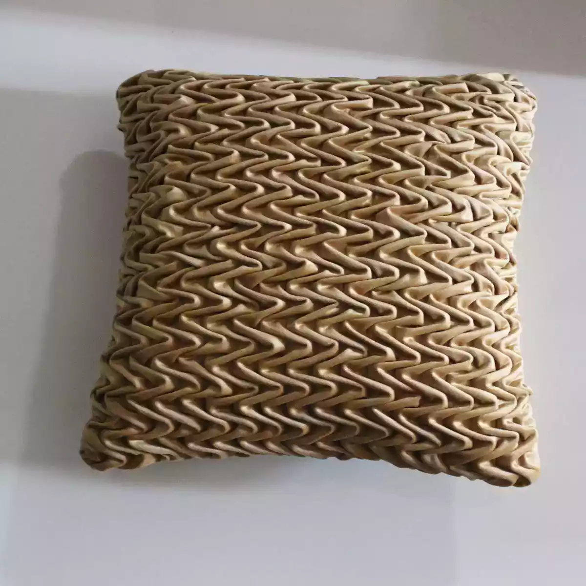 Corded Wavy Suede Mustard Cushion Cover