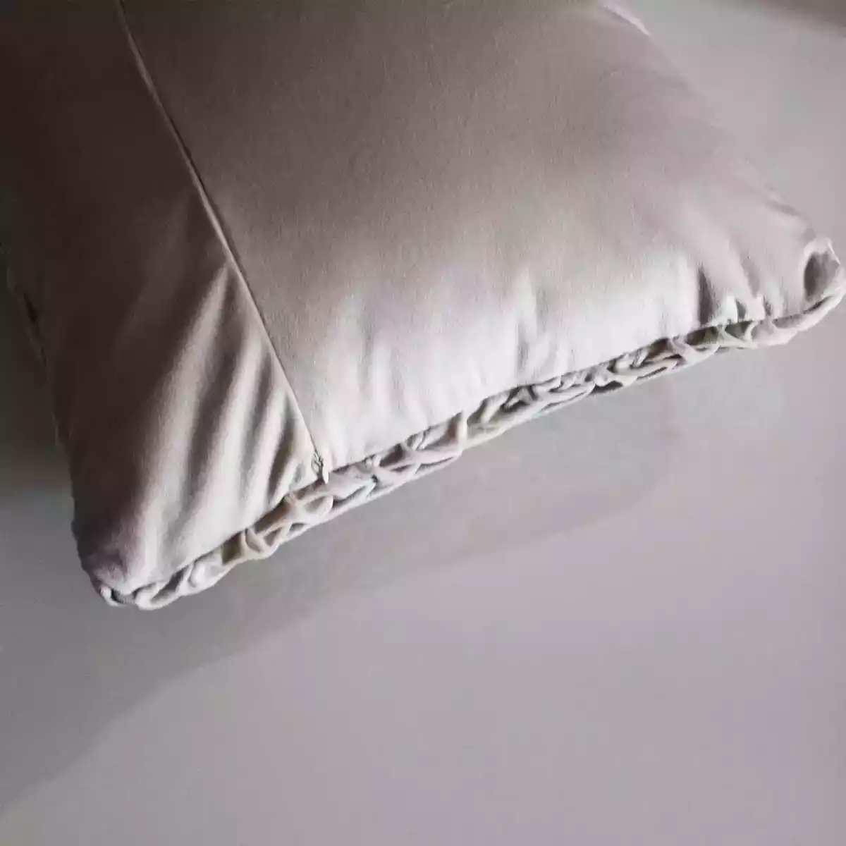 Corded Wavy Suede Misty Ivory Cushion Cover