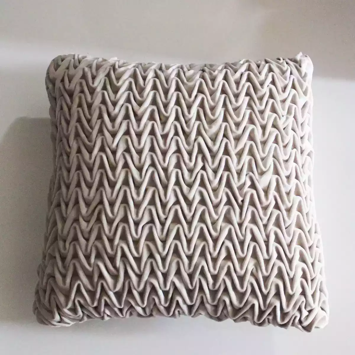 Corded Wavy Suede Misty Ivory Cushion Cover