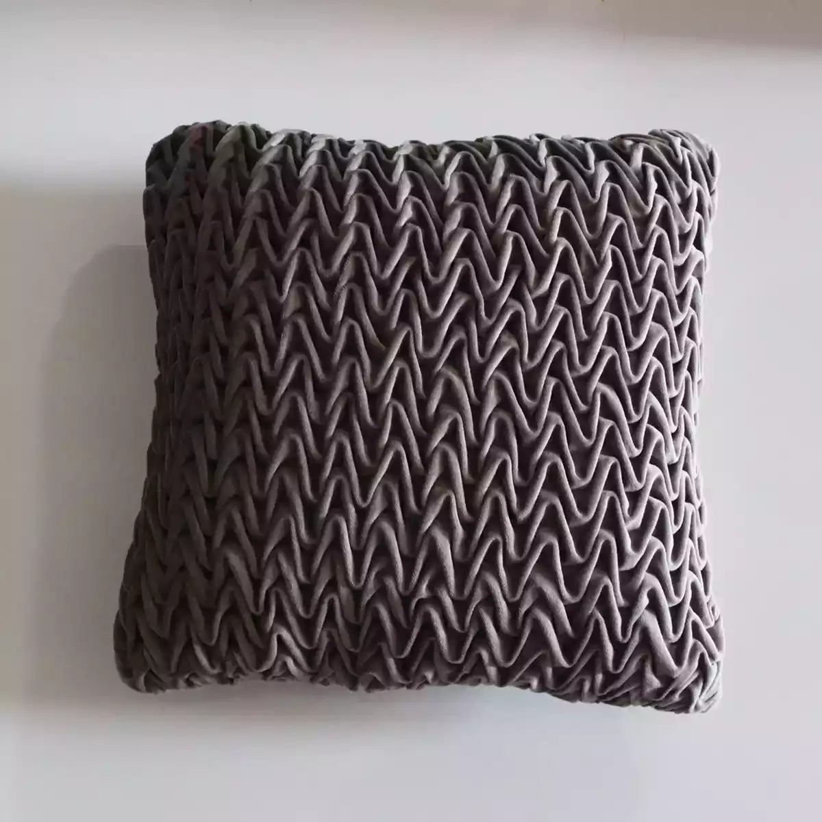 Corded Wavy Suede Dark Taupe Cushion Cover