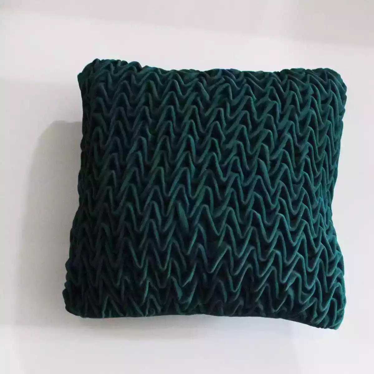 Corded Wavy Suede Emerald Green Cushion Cover