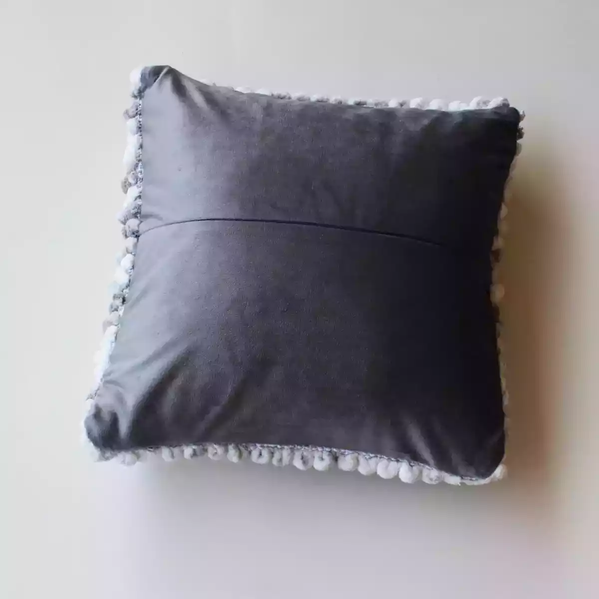 BOHO POM POM Ash Gray Cushion Cover