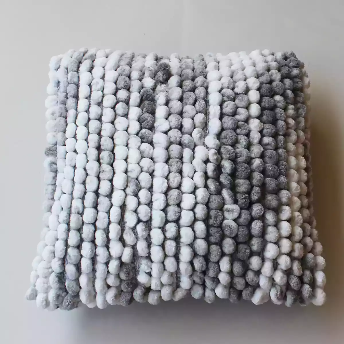 BOHO POM POM Ash Gray Cushion Cover