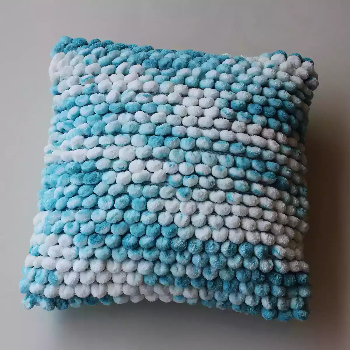 BOHO POM POM Baby Blue Cushion Cover