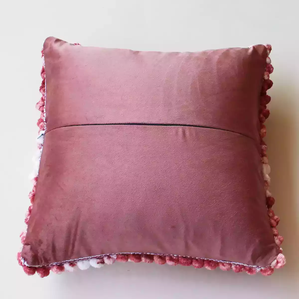 BOHO POM POM Mulberry Pink Cushion Cover
