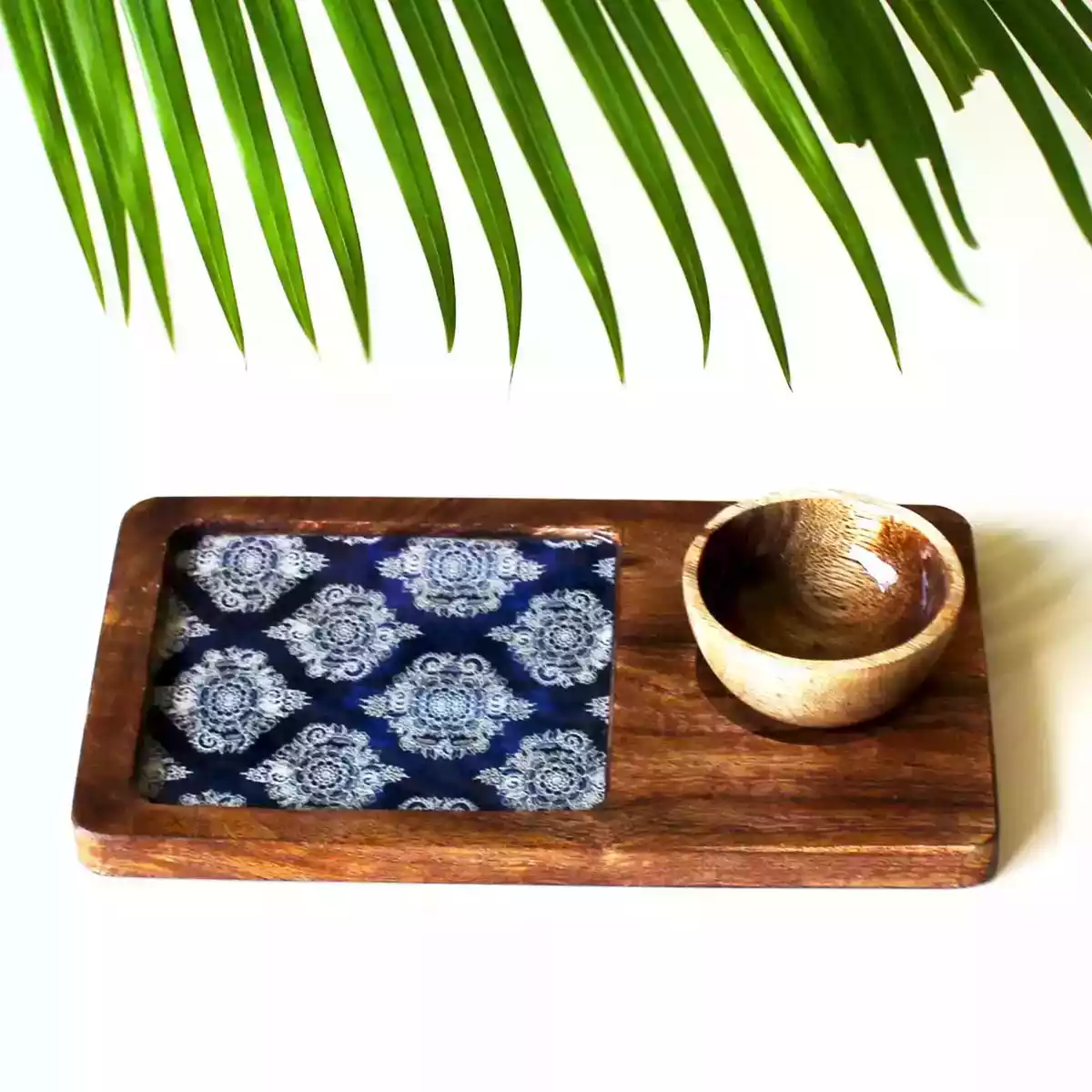 Indigo Pattern Platter Set of 7