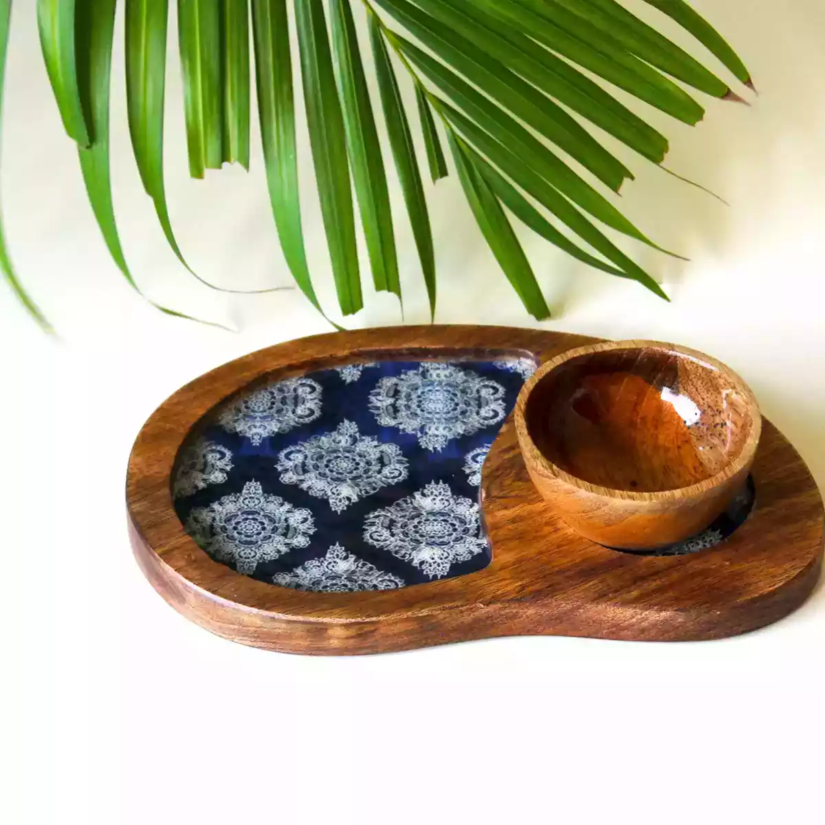 Indigo Pattern Platter Set of 7