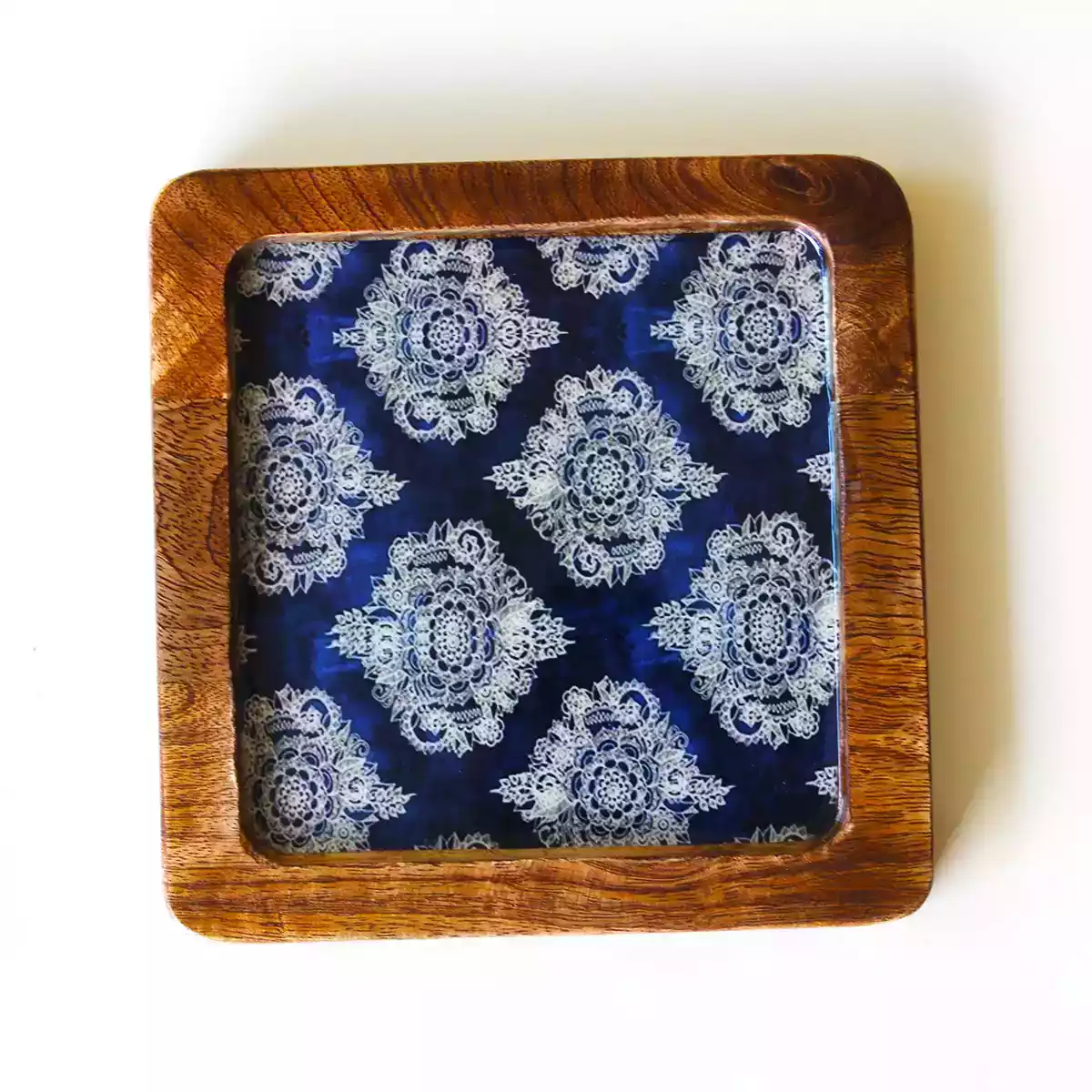 Indigo Pattern Platter Set of 7