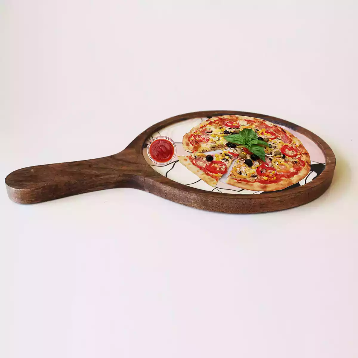 Abstract Floral Pizza Serving Platter