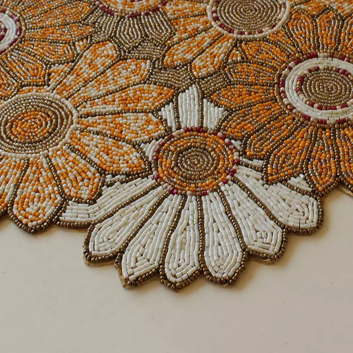 Sunflower Hue of Yellow Beaded Mat