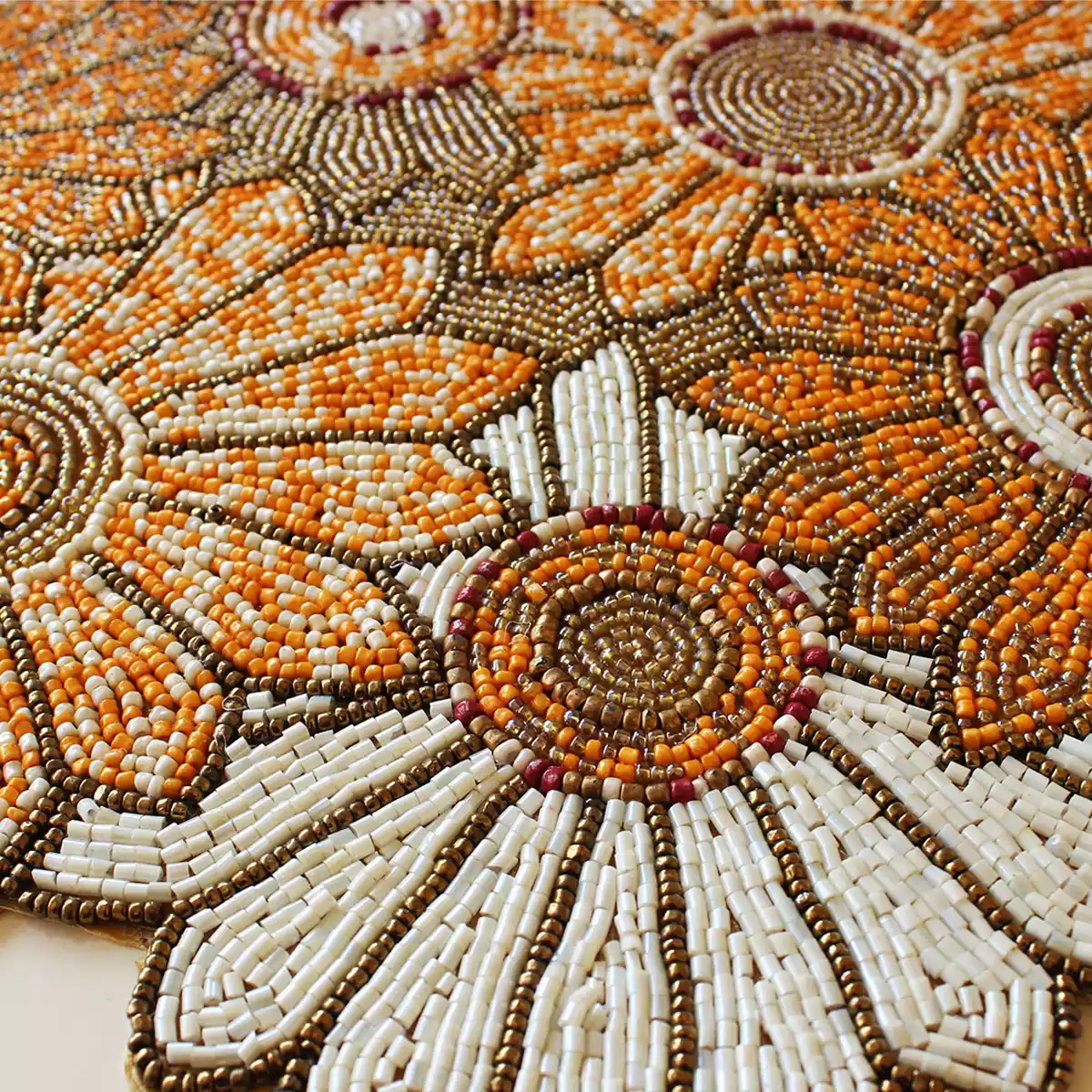 Sunflower Hue of Yellow Beaded Mat