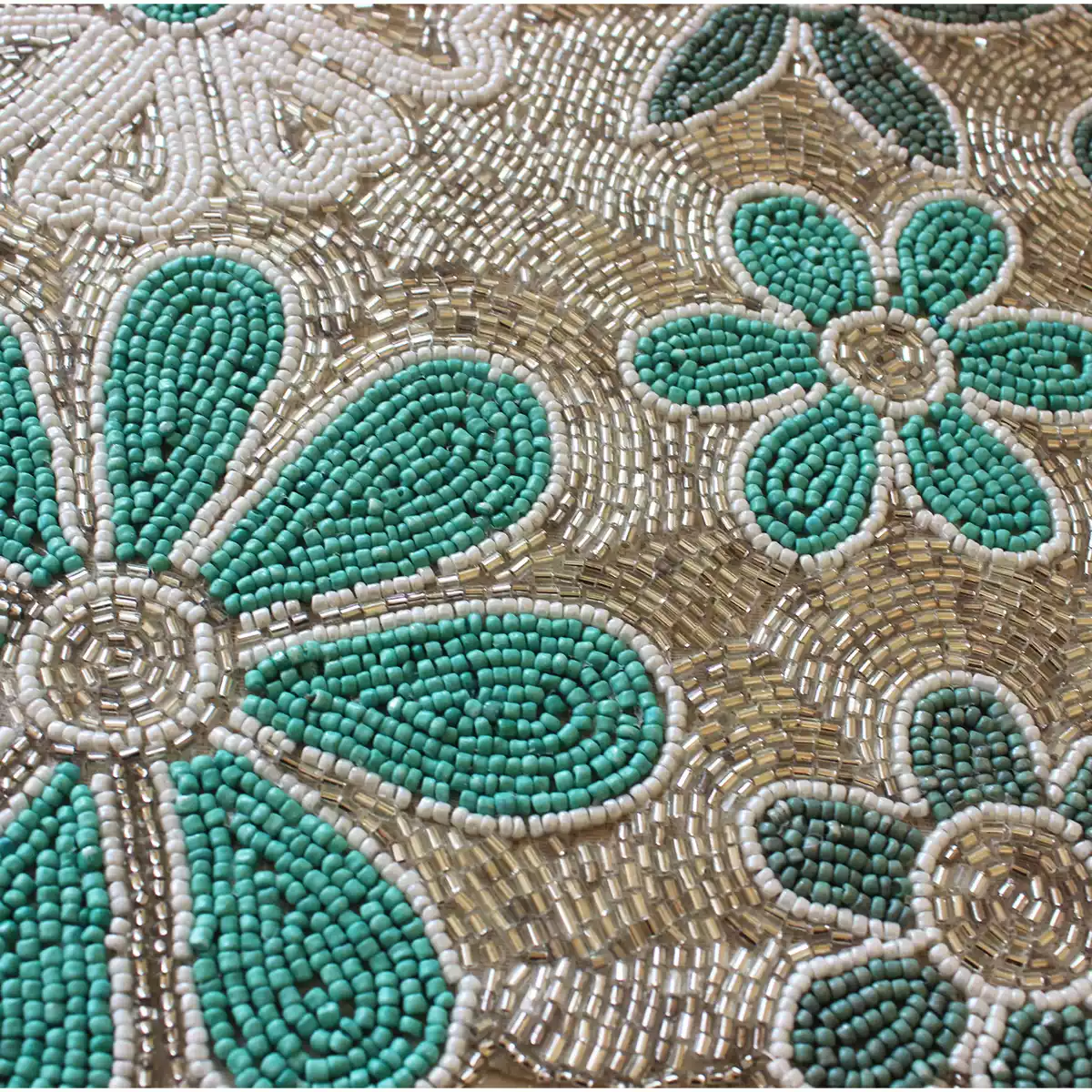 Spring Bloom Floral Beaded Mat