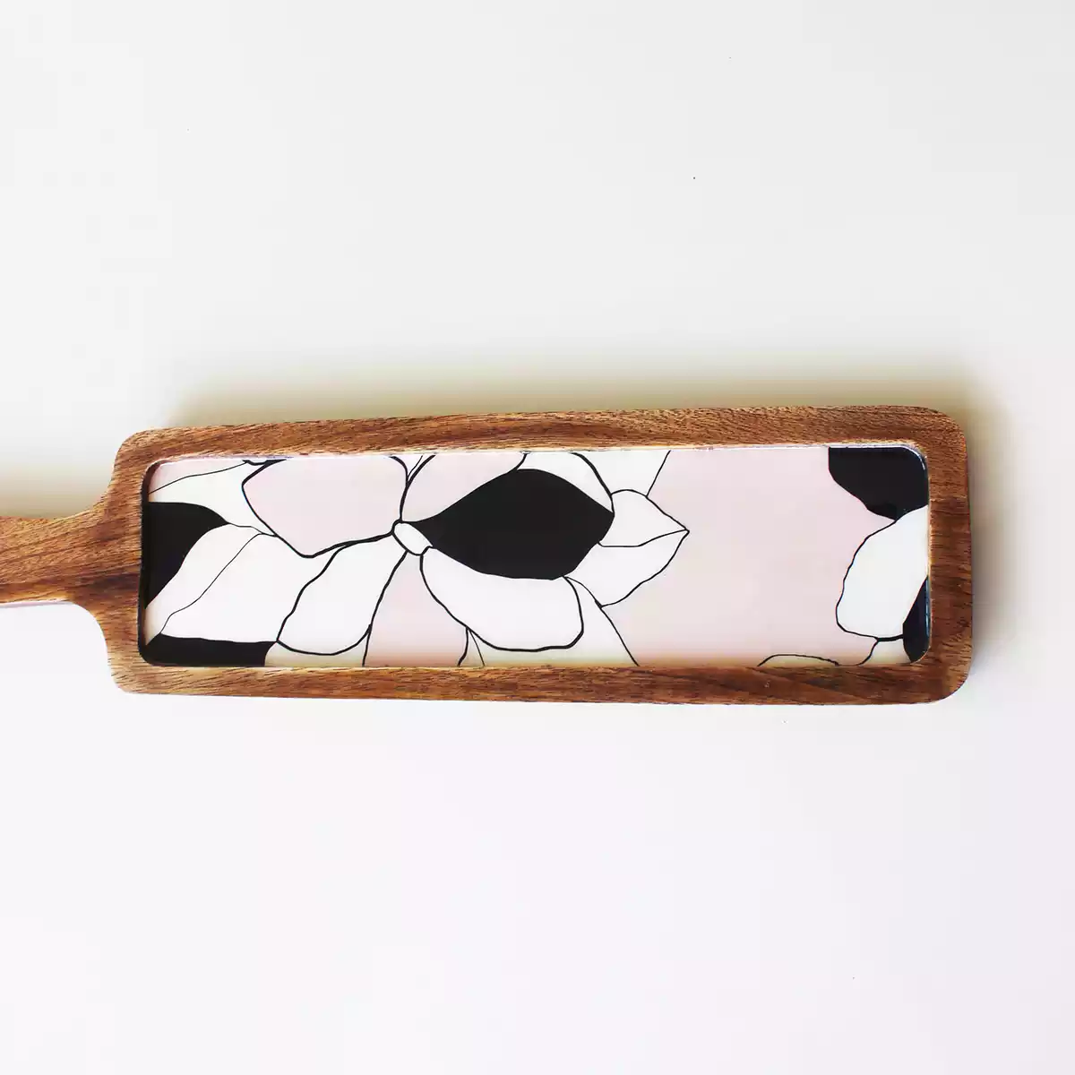 Rectangular Serving Platter with Handle (Abstract Floral )