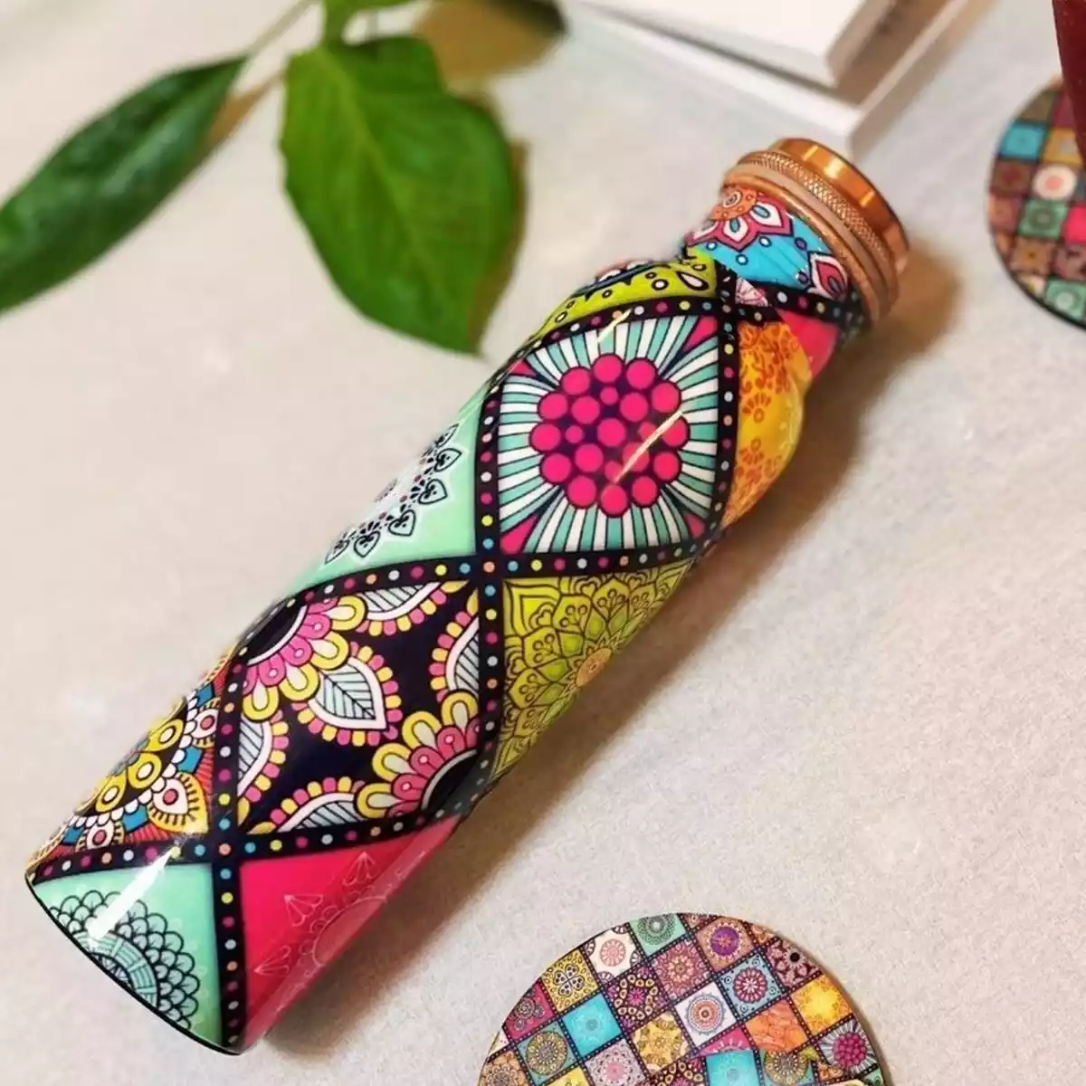 Multi Color Mina Copper Bottle