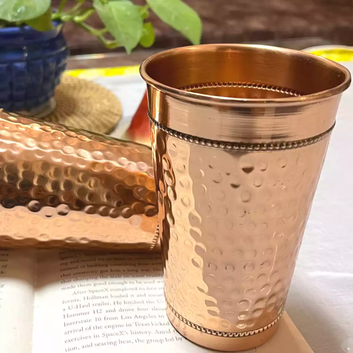 Copper Hammered Big Tumbler