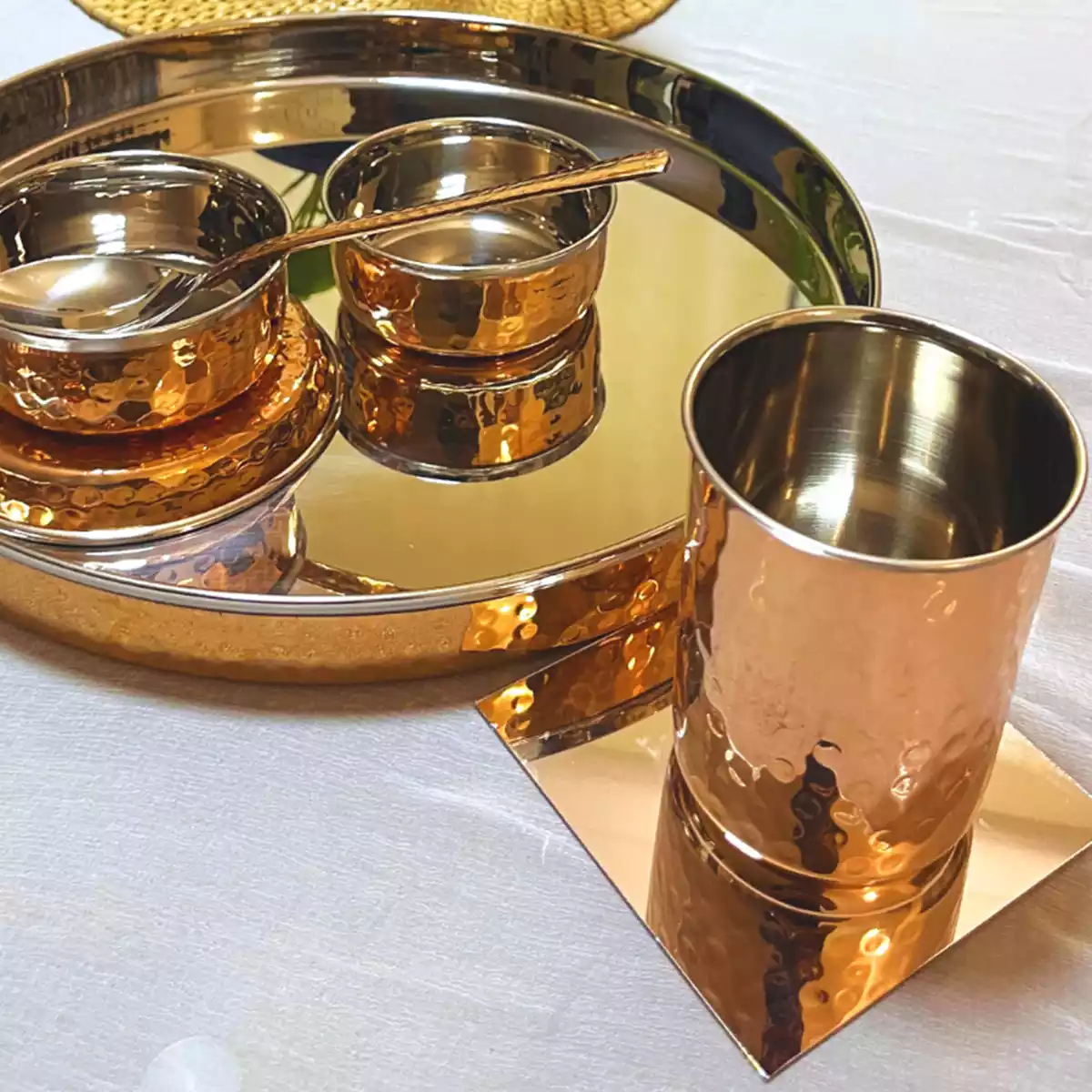 Copper Thali Set