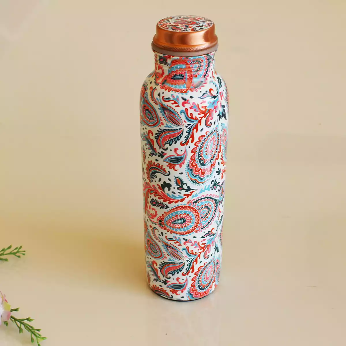 White Mandala Copper Bottle