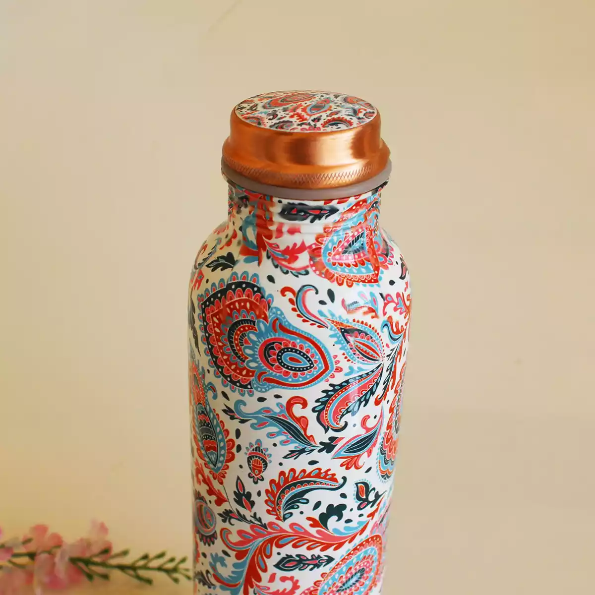 White Mandala Copper Bottle