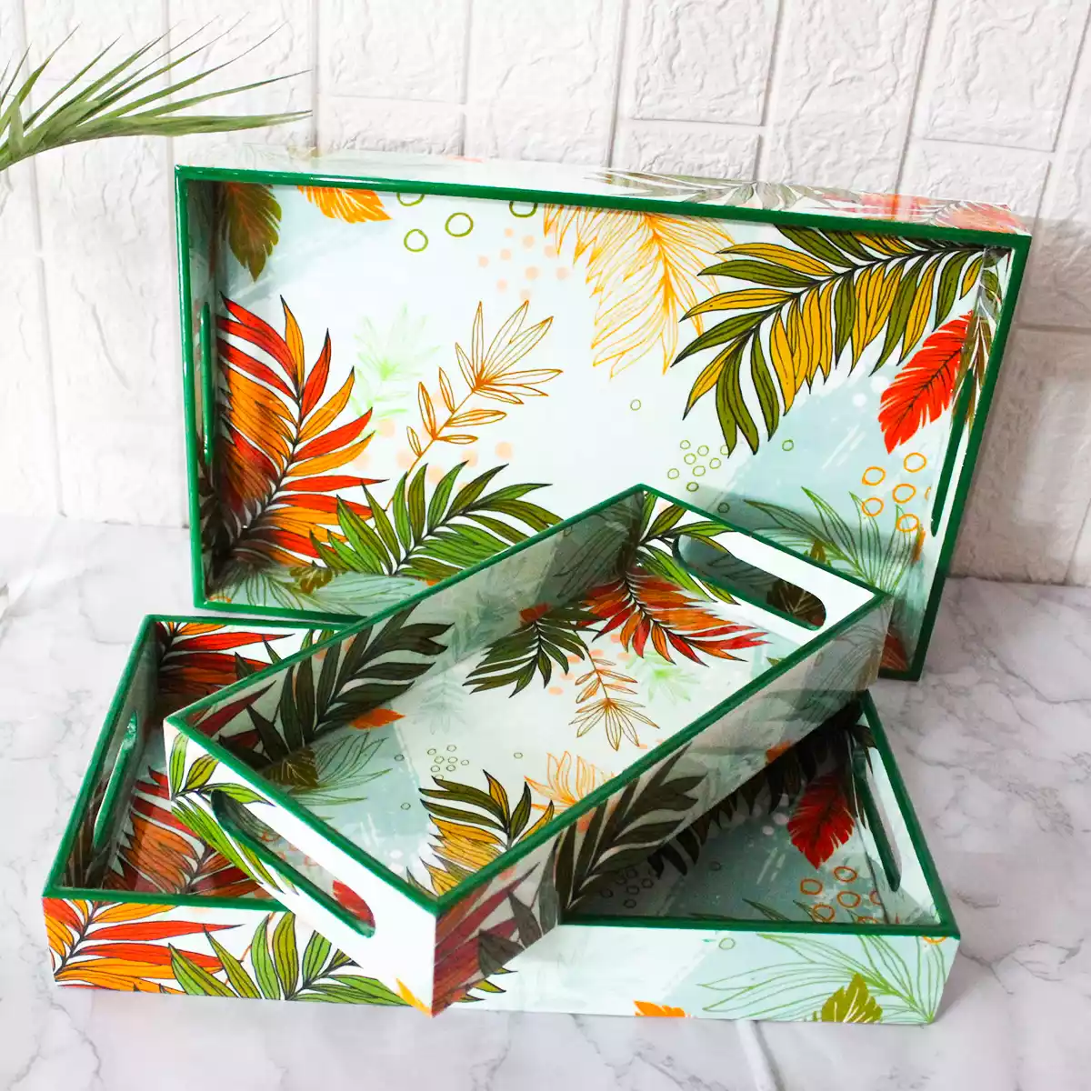 Summer Blossoms Nesting  Tray Set