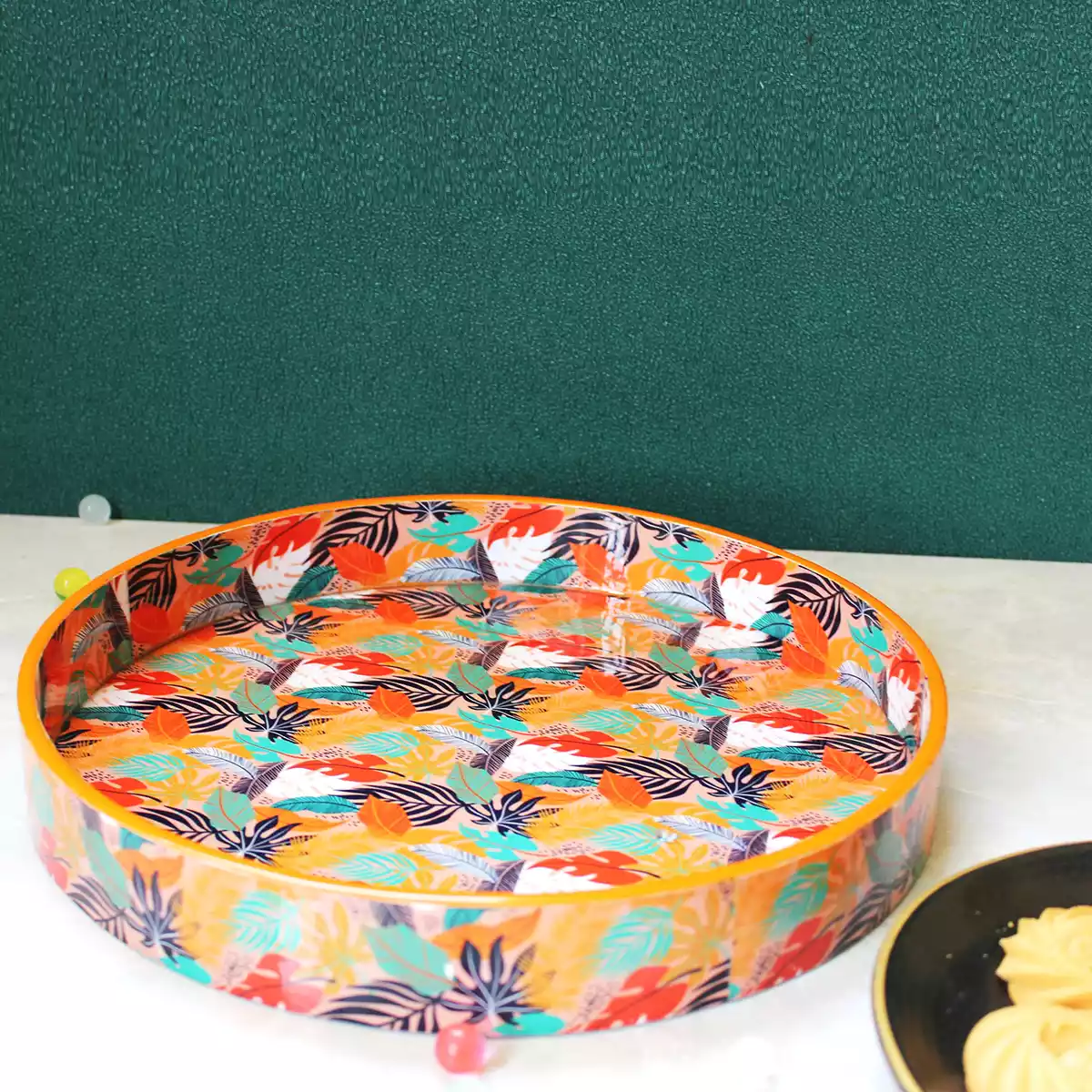 Tangerine Twist - Round Serving Tray, Set of 2