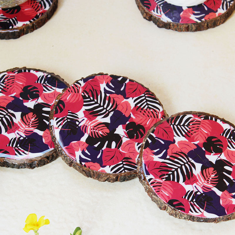 Exotic Berry Blossoms Mangowood Coaster  (Set of 6)