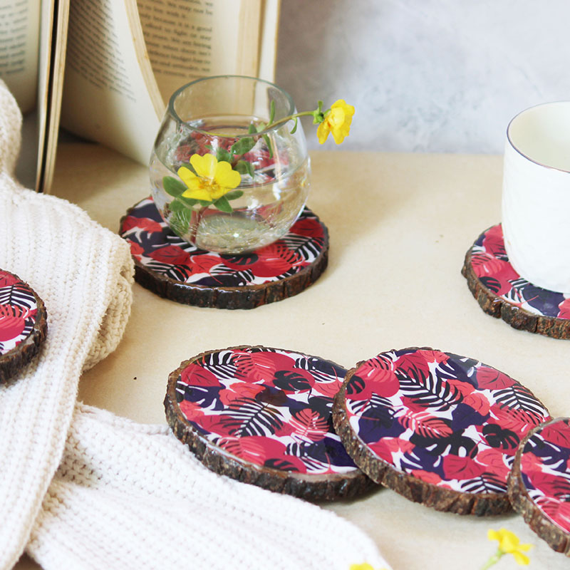 Exotic Berry Blossoms Mangowood Coaster
