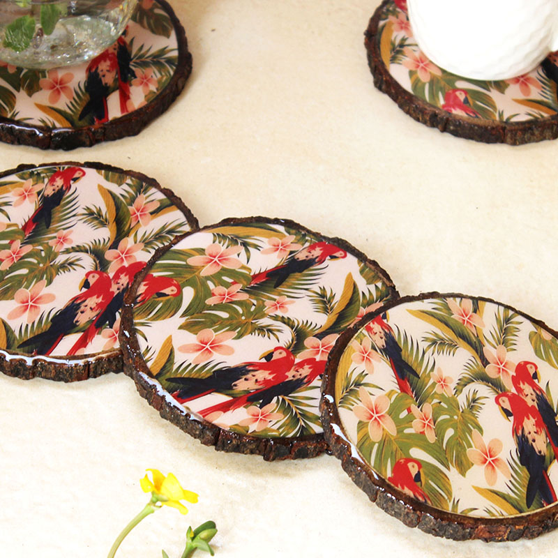 Birds of Paradise Mangowood Coaster ( Set of 6 )