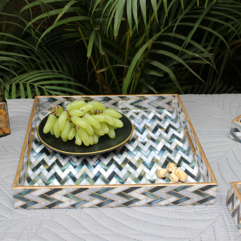 Monochrome Trio Square Tray Set