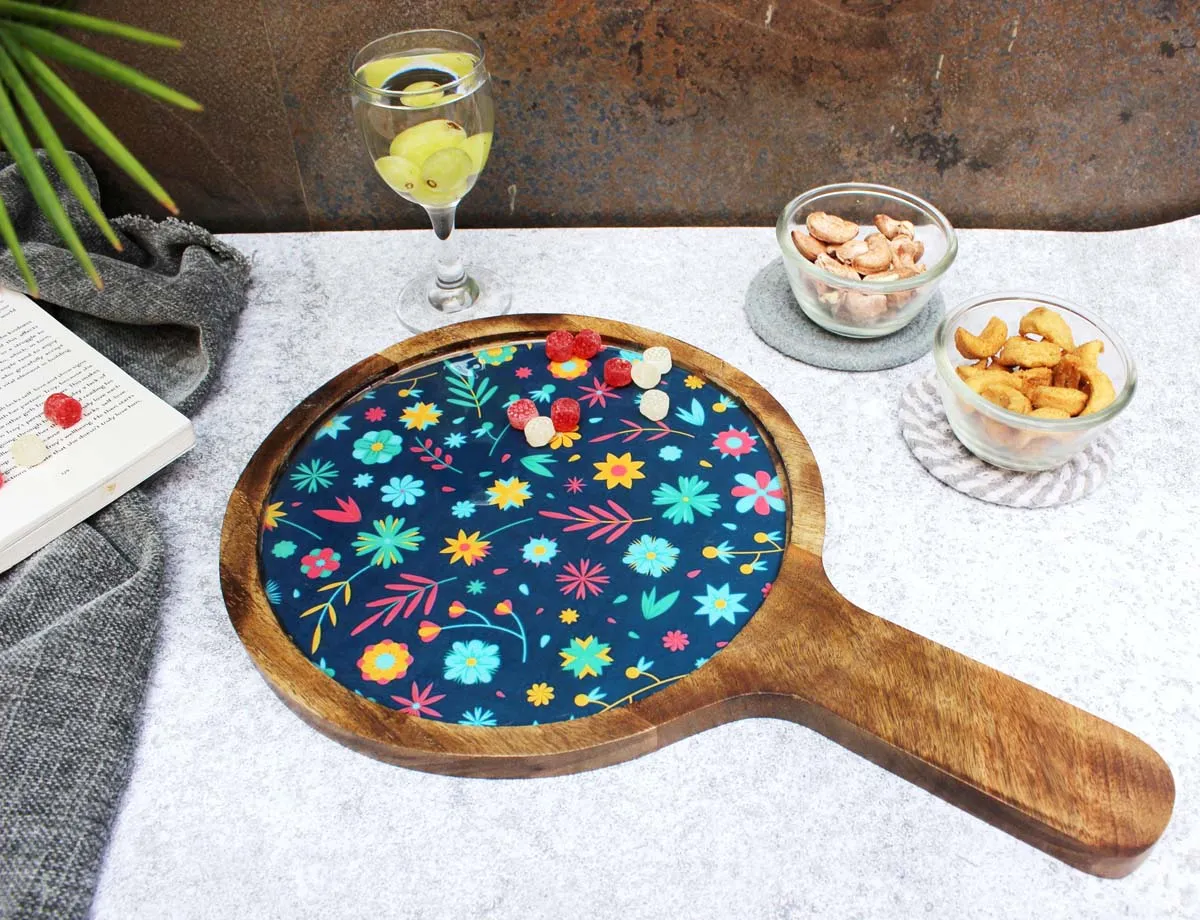 Cyanic Garden Pizza Serving Platter