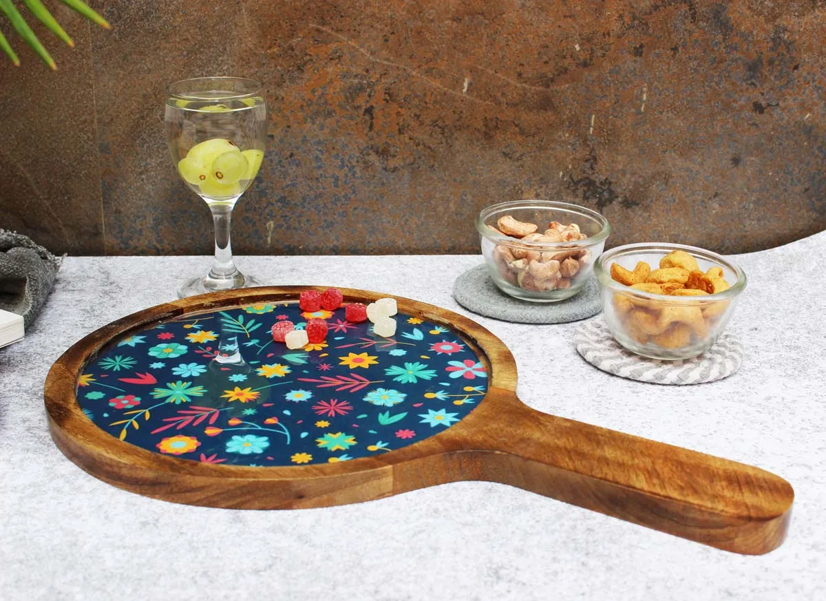 Cyanic Garden Pizza Serving Platter