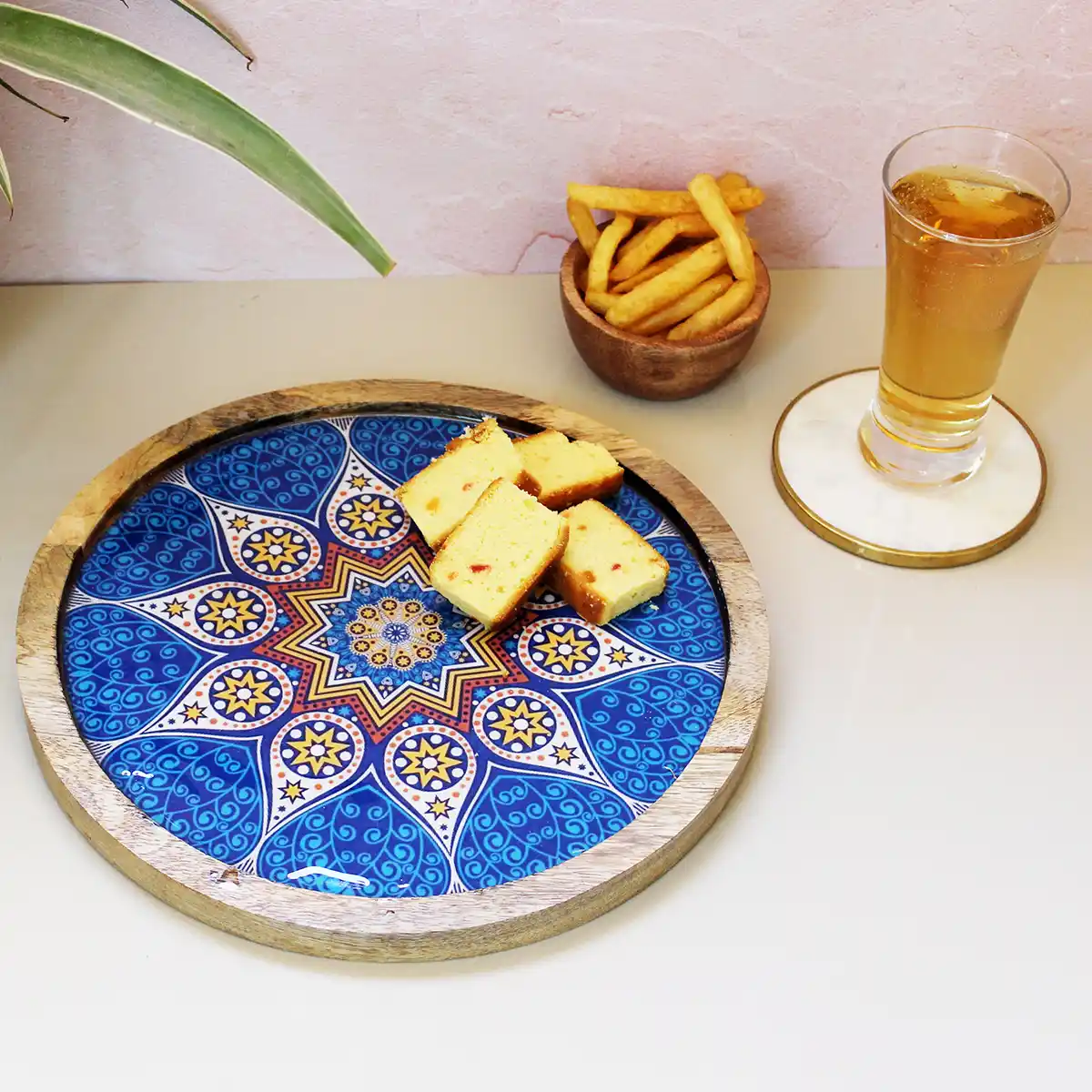 Blue Moroccan Round Serving Plate