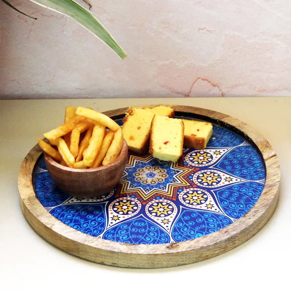 Blue Moroccan Round Serving Plate