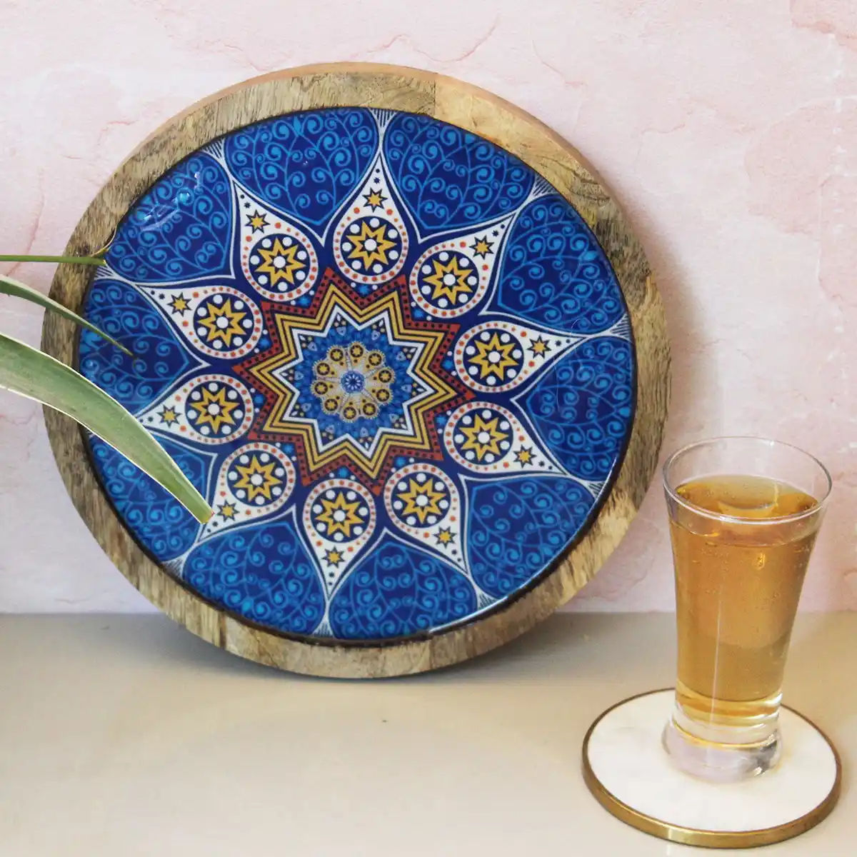 Blue Moroccan Round Serving Plate