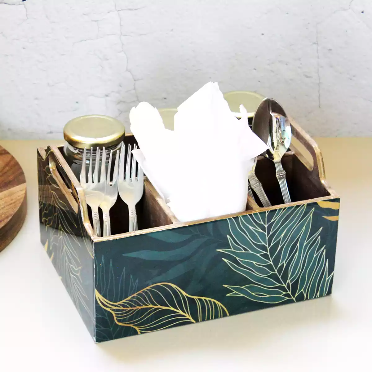 Leafy Gleam  Cutlery Holder