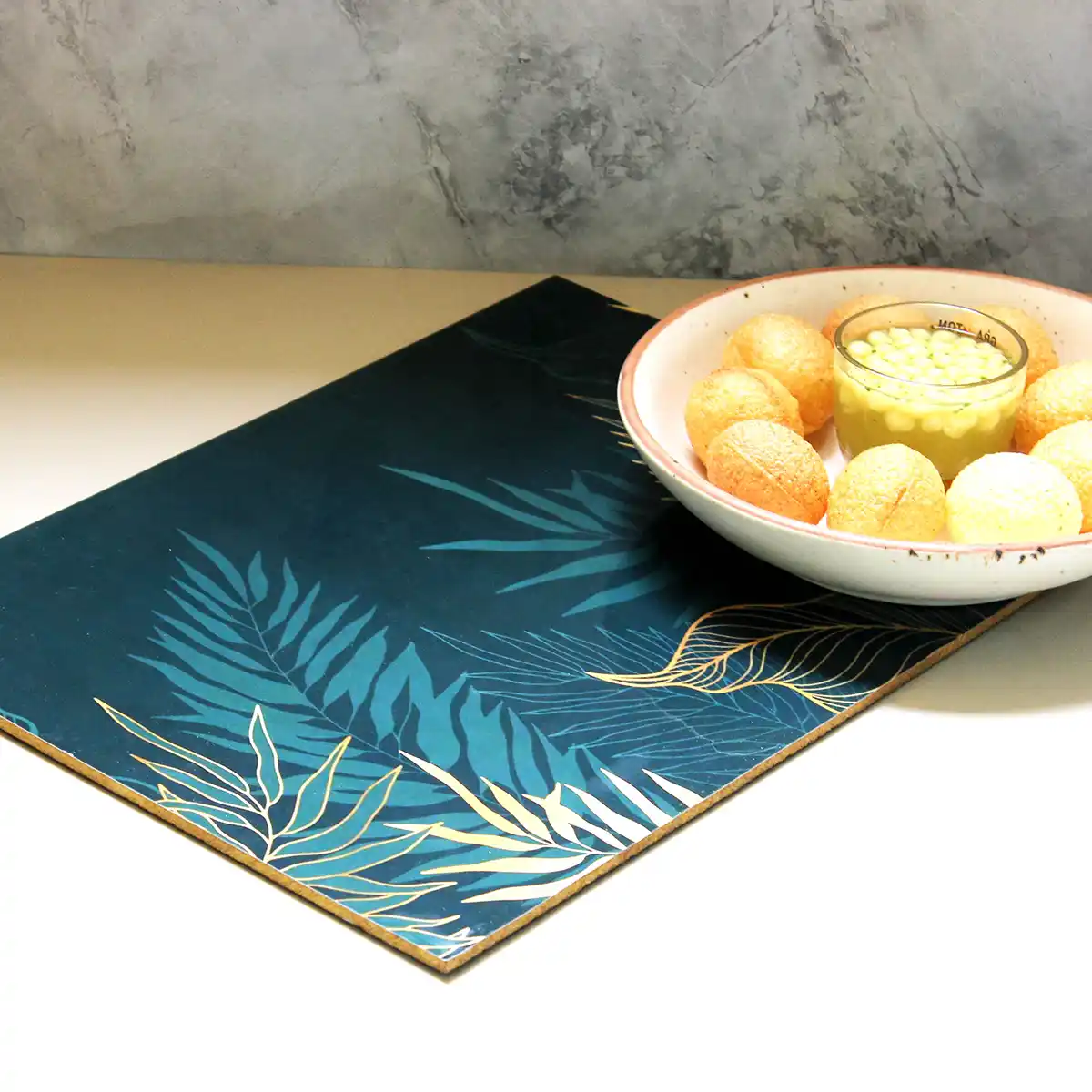 Leafy Gleam  Wooden Table Mats (Set of 2)