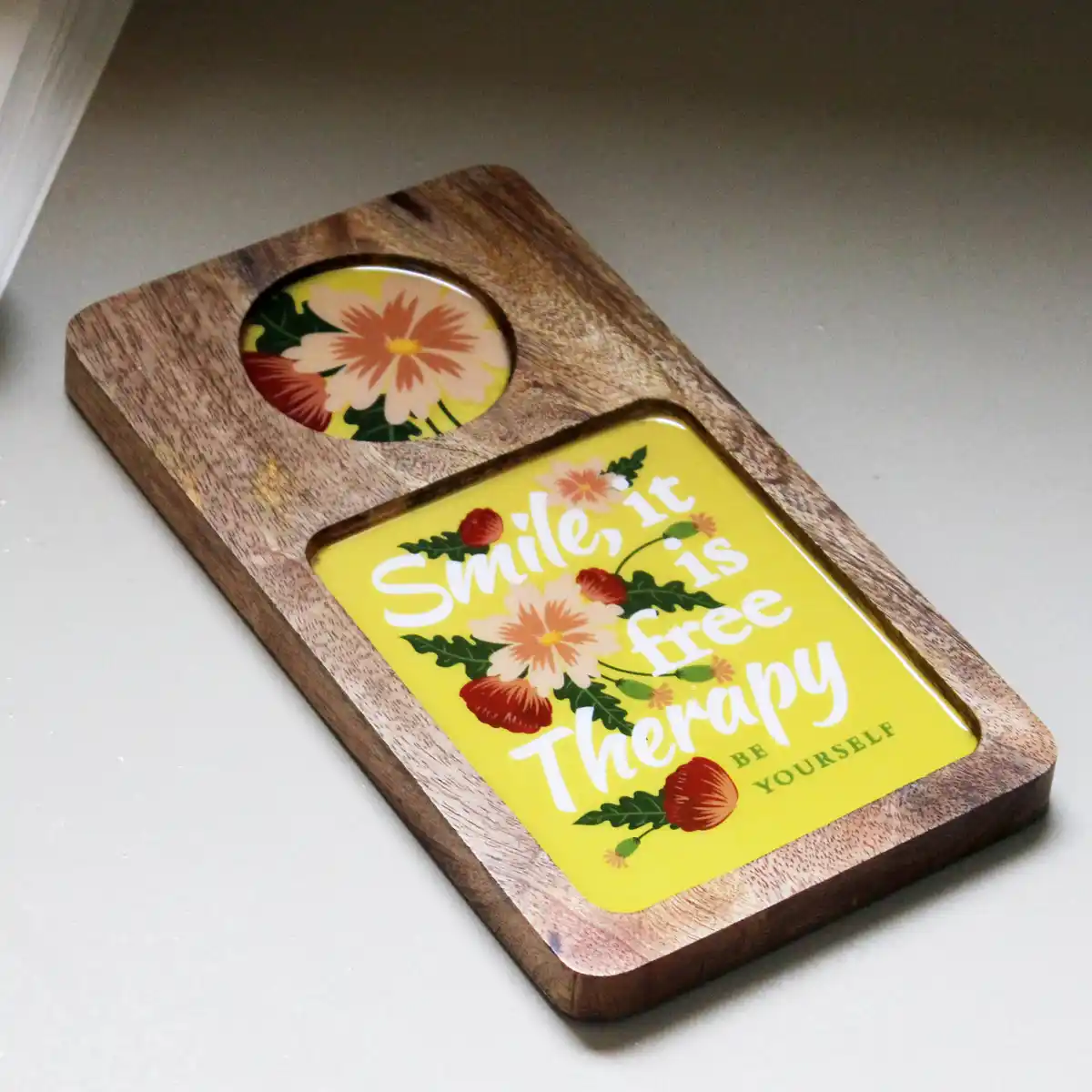 Smile Therapy Coaster Tray