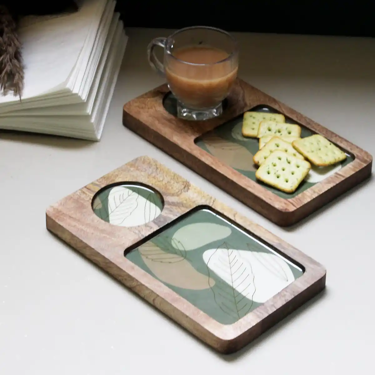 Abstract Aura Coaster Tray