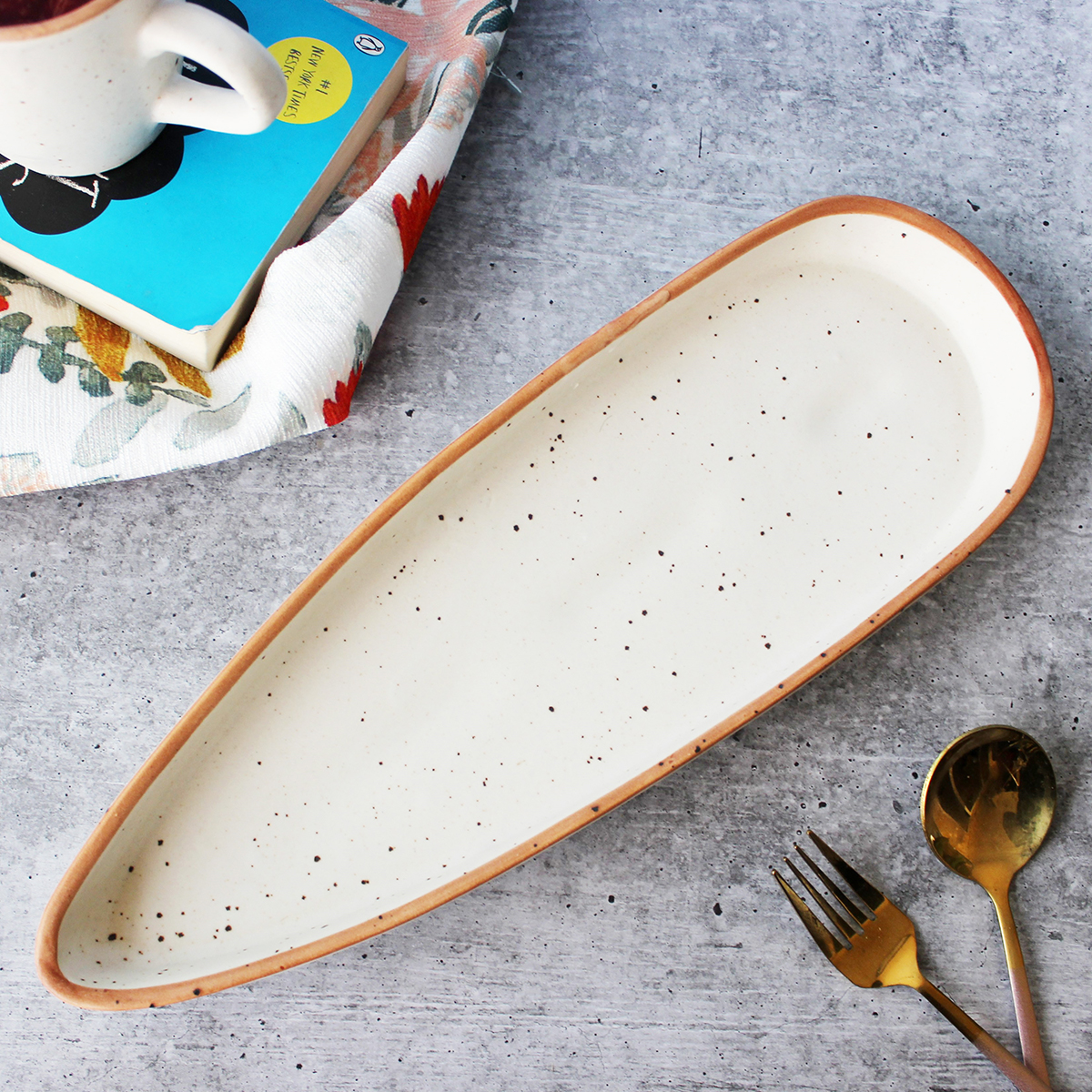 Creamy Brew Boat Shape Platter
