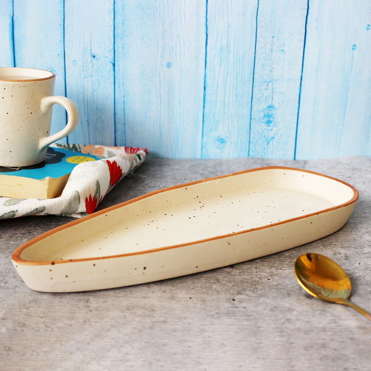 Creamy Brew Boat Shape Platter