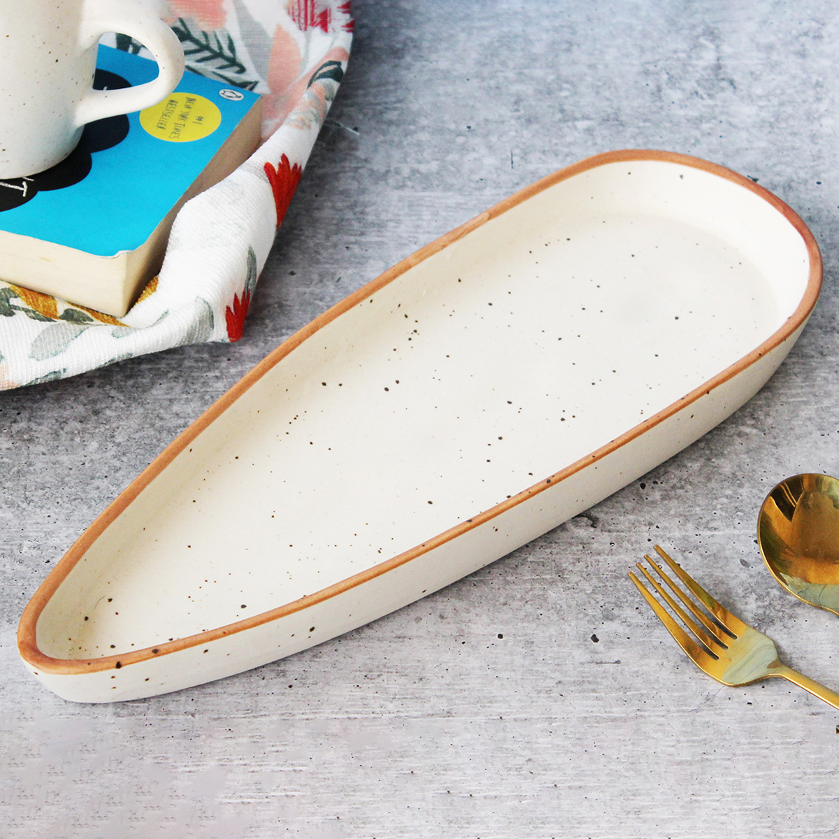 Creamy Brew Boat Shape Platter