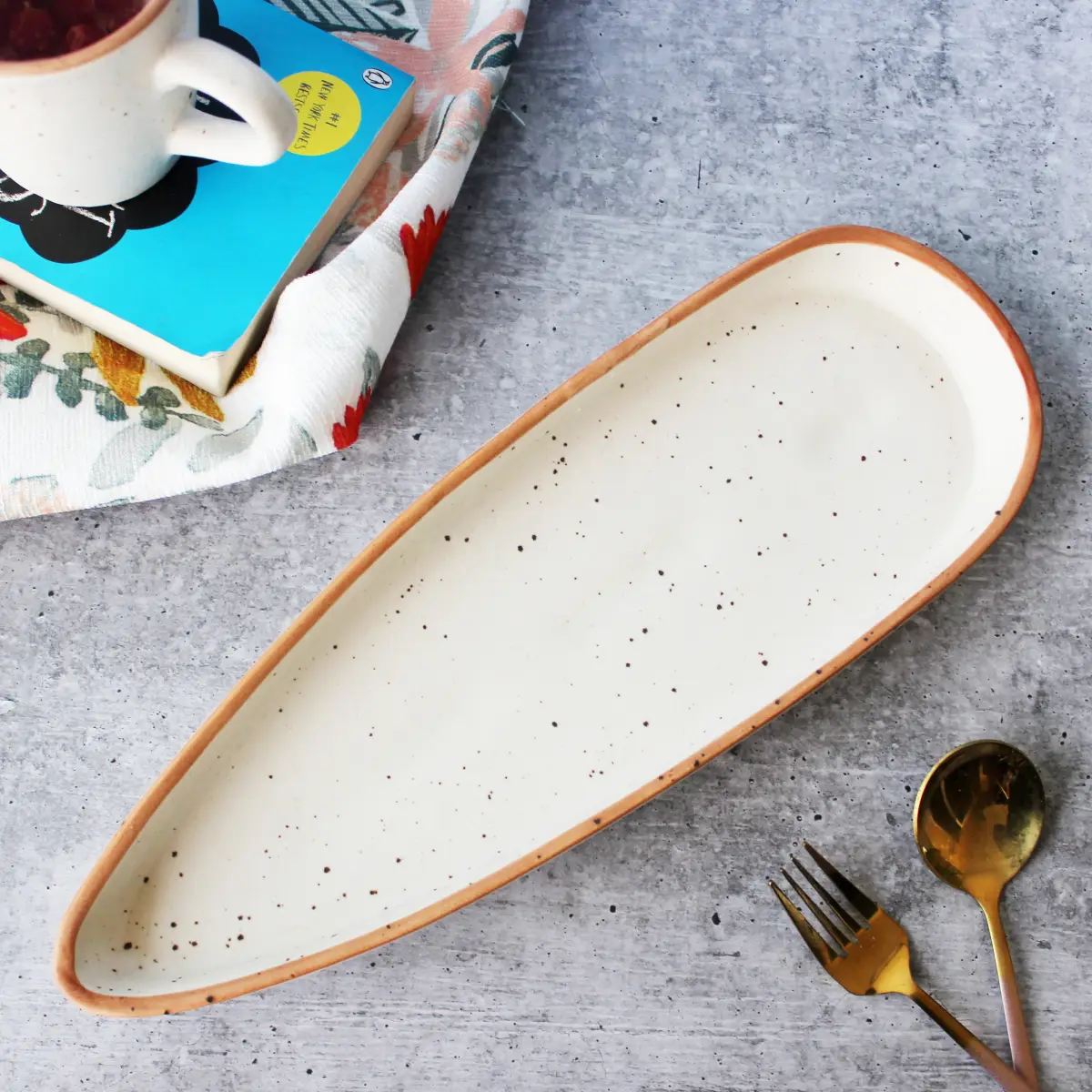 Creamy Brew Boat Shape Platter
