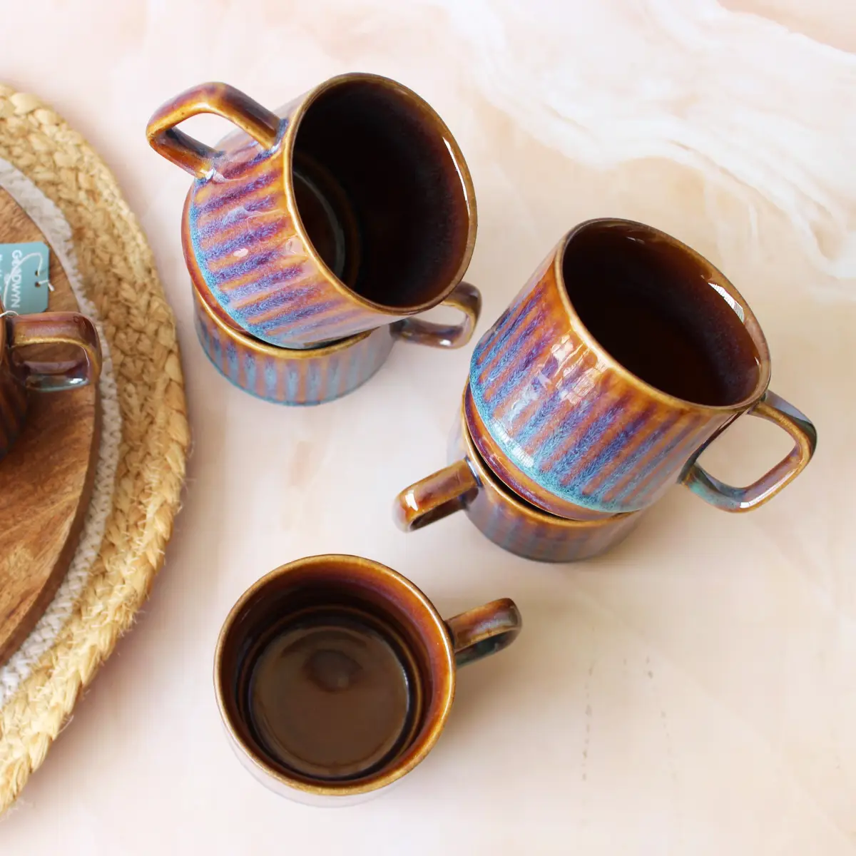 Ocean Breeze Tea Time Cup Set of 6