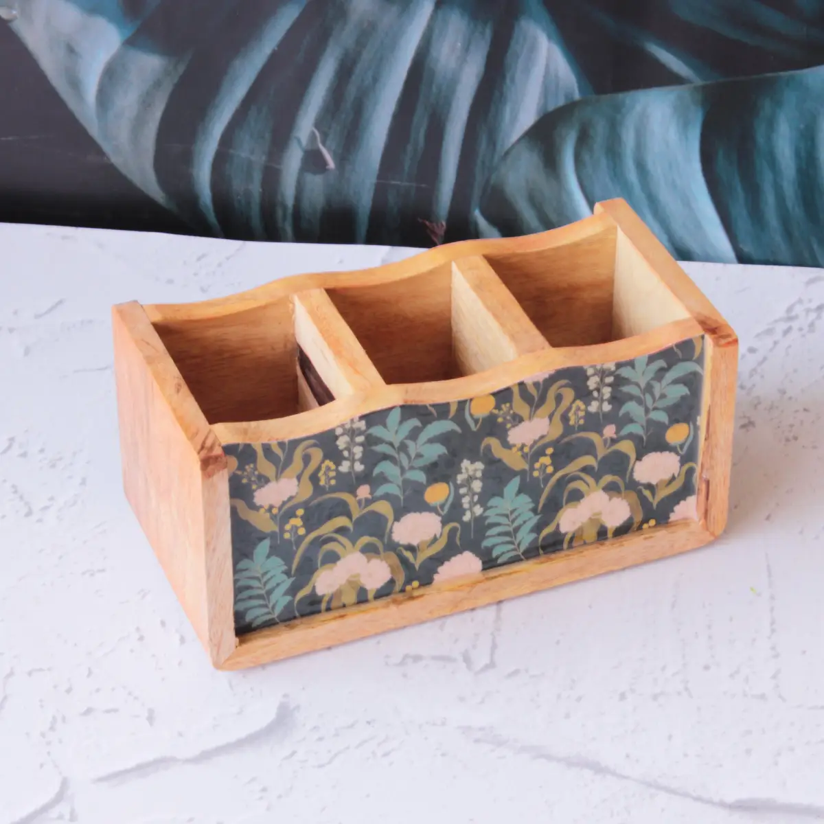 Dark Botanica Mangowood Cutlery Holder