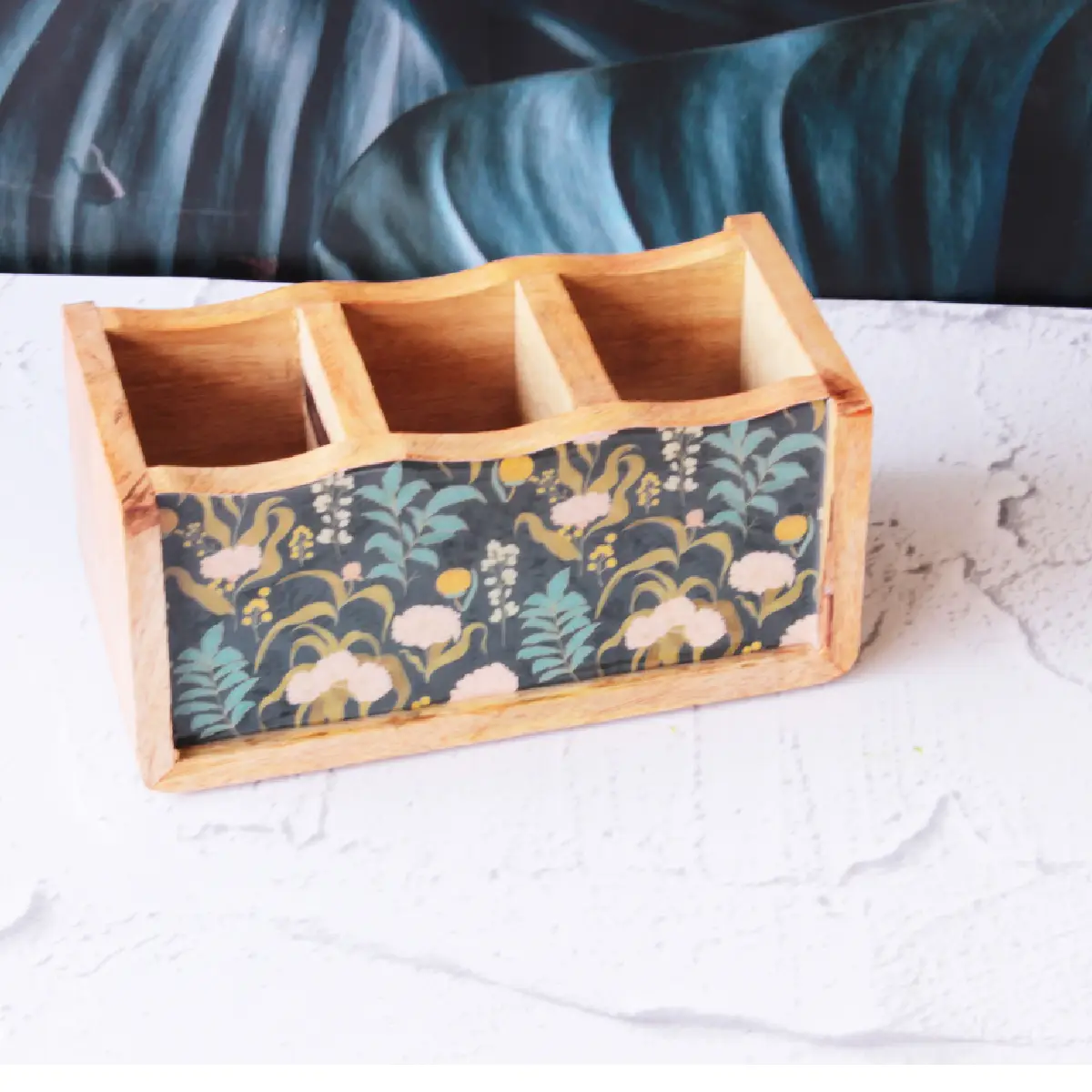 Dark Botanica Mangowood Cutlery Holder