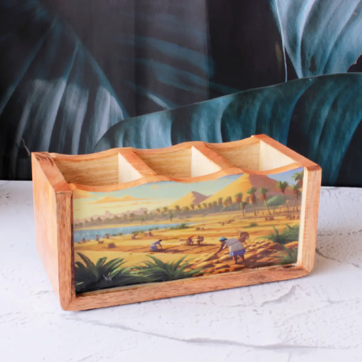 Vinatge Rural Mangowood Cutlery Holder