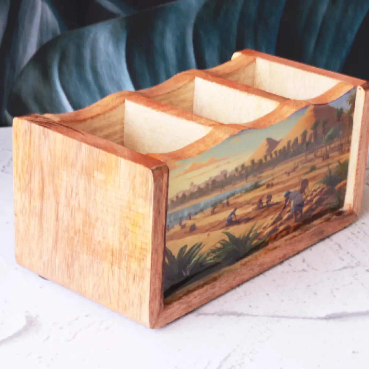 Vinatge Rural Mangowood Cutlery Holder
