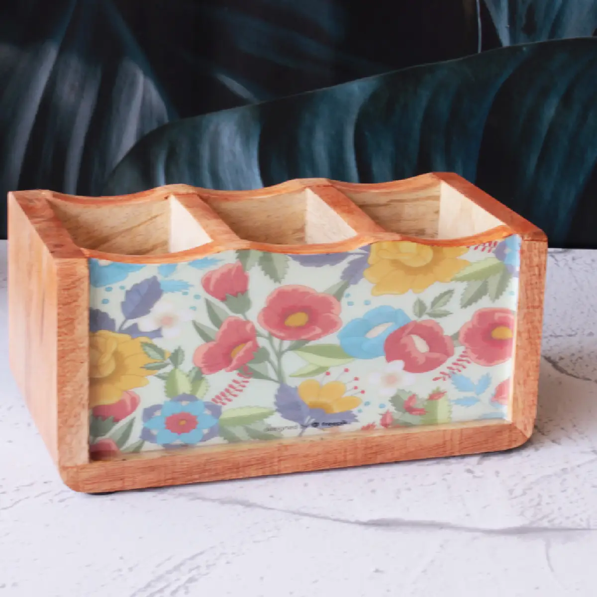 Pastel Paradise Mangowood Cutlery Holder